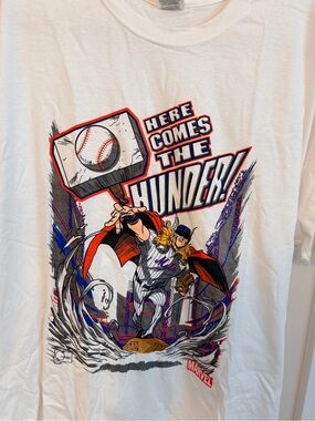 Marvel White T-Shirt with Red, Blue and Black Graphic